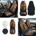 thumbnail image 2 of Yuyamidu Deer Front Car Seat Cover Set with Steering Wheel Cover Seat Belt Pads USA Flag Center Console Pad Trash Bin Phone Holder Rearview Mirror Cover Cup Holder Key Chain, Pack of 12, 2 of 6