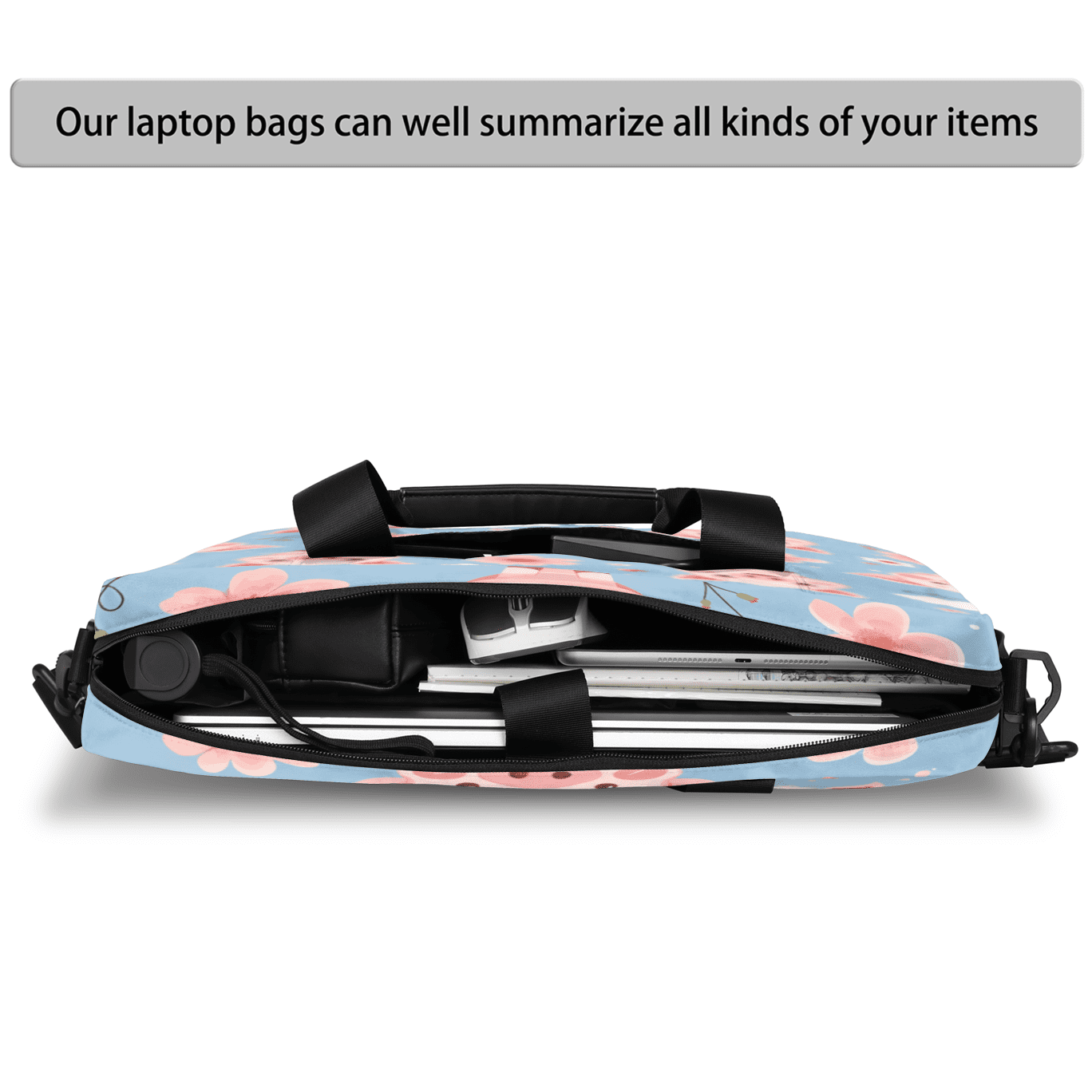 Herdesigns Pink Pig Laptop Bag for Women Men, Computer Case Briefcase Messenger Bags, 15-15.6 inch Laptop Sleeve Shoulder Bag