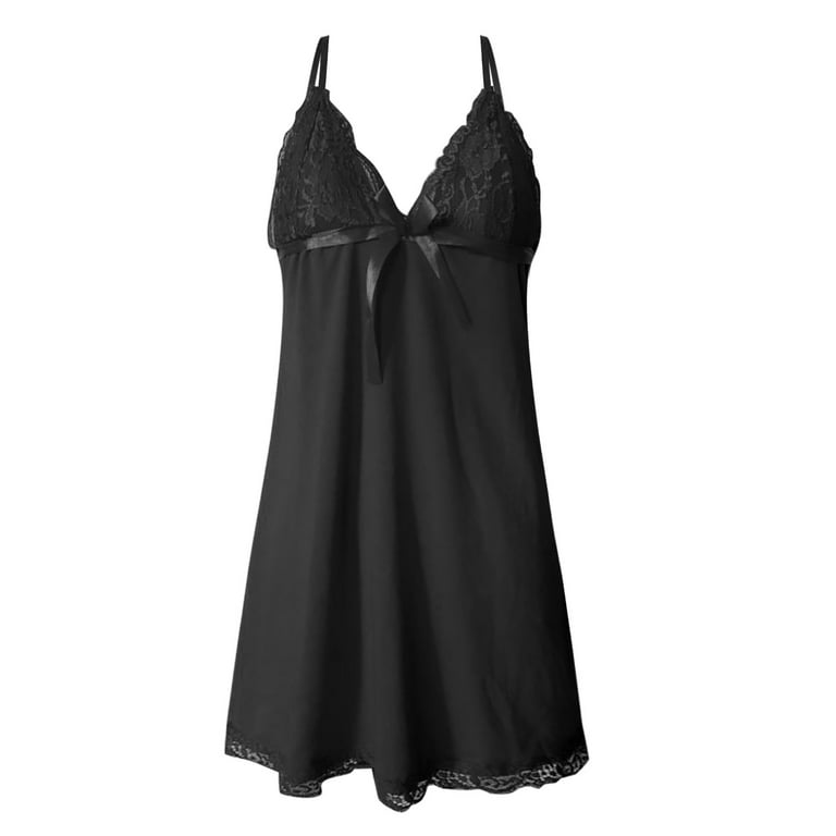 Super Push-up Nightgown - Black - Ladies