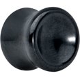 thumbnail image 2 of Body Candy 2PC Solid Black Hematite Stone Concave Saddle Plugs Double Flare Plug Ear Plug Gauges, 2 of 4