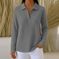 thumbnail image 4 of NominalSnug Sweatshirts for Women Long Sleeve Shirts V Neck Collared Loose Fit Pullover Tops, 4 of 8