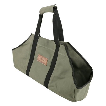 Heavy Duty Firewood Log Carrier Bag Canvas Waxed Wood Boat Bag Firewood Holder for Fireplaces Camping