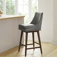 thumbnail image 2 of Kuka Home 30"H Swivel Modern Faux Leather Barstool in Gray, 2 of 11