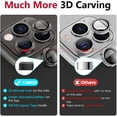 thumbnail image 3 of PINHEN  for iPhone 13 Pro - iPhone 13 Pro Max Camera Lens Protector, 9H Tempered Glass Camera Cover Screen Protector Metal Individual Ring for iPhone 13Pro 6.1 inch iPhone 13 ProMax 6.7 inch, 3 of 7