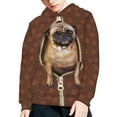thumbnail image 5 of XoenoieeBoys Pullover Hoodies Vintage Pug Dog Paw Print Hooded Sweatshirt Long Sleeve Tops with Front Kangaroo Pocket Activewear for Kids Traveling Running Hiking, S, 5 of 7