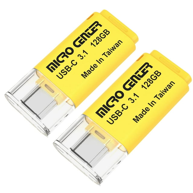 Inland Micro Center Super Speed 2 Unidades 128 Gb Tipo C Usb 3.0/Usb 3.1 Gen 1 Mini Unidad Flash Memory Stick Thumb Drive