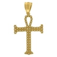 thumbnail image 2 of 10kt Two-Tone Gold Cubic Zirconia Ankh Religious Charm Pendant, 2 of 5