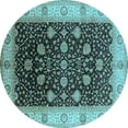 thumbnail image 1 of Ahgly Company Indoor Round Oriental Light Blue Industrial Area Rugs, 4' Round, 1 of 4