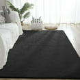 thumbnail image 2 of Latepis Shag Rug 6x9, Faux Rabbit Fur Rug for Living Room, Fluffy Washable Faux fox fur Rug for Bedroom, Nursery, Luxury Room Decor, Black Fuzzy Sheepskin Rug, Rectangle, 2 of 8