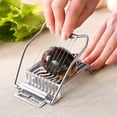 thumbnail image 4 of Rebanador de huevos multifuncional de acero inoxidable para huevos duros Duty2pcs, cortador de huevos seguro, rebanador de kiwi, rebanador de plátano, 4 of 5