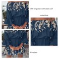 thumbnail image 5 of Vestido de mujer con estampado floral, hombros descubiertos, mangas largas con volantes, cintura alta, estilo túnica con volantes y corte en A., 5 of 5
