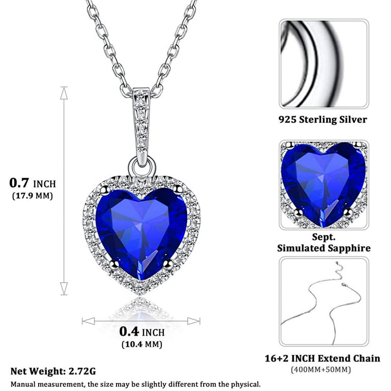  KSang 925 Sterling Silver Blue Sapphire Crystal Necklace Bundle  with 4 Pairs Bra Pads Inserts Breast Enhancer : Clothing, Shoes & Jewelry
