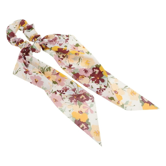 Unique Bargains 1 Pc Elegant Ribbon Hair Scrunchies Hair Ties Yellow, Pink