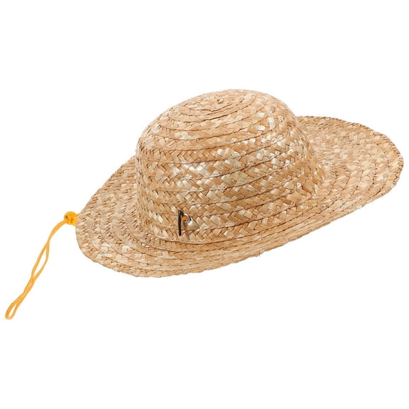 ibasenice Khaki Straw Hat Woven Wide Brim Beach Sun Hat for Outdoor Summer Events