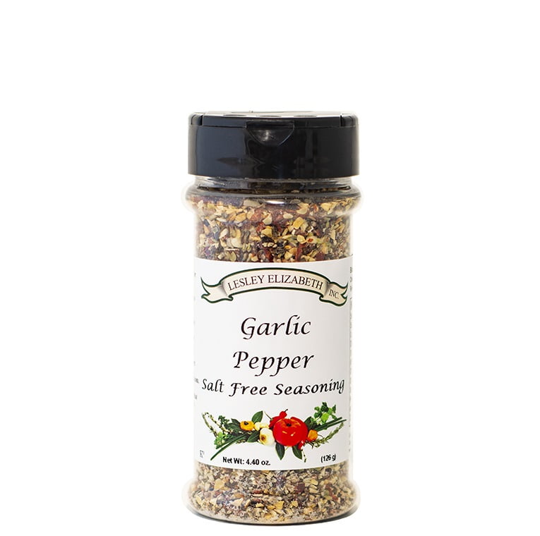 Lesley Elizabeth, Garlic Pepper, No Salt Seasoning, Salt
