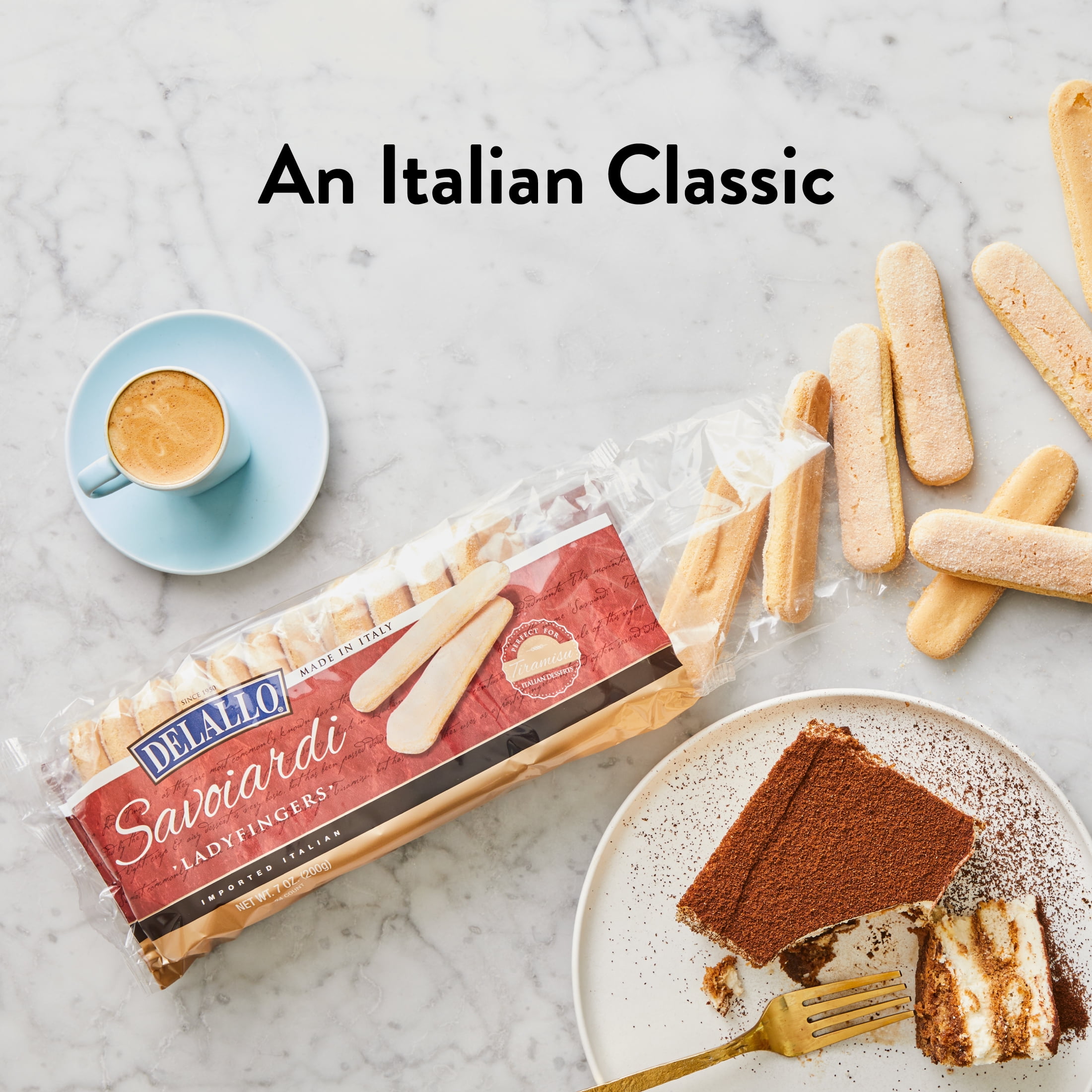 DeLallo Savoiardi Lady Finger Cookies, For Tiramisu, 7 oz Box, (6 Pack)