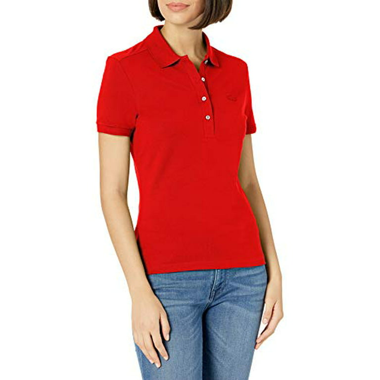 Lacoste Women's Sleeve Slim Fit Stretch Pique Polo Shirt - Walmart.com
