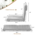 thumbnail image 2 of Gymax Chaise de Sol Réglable 6 Positions Rembourrée Pliante Paresseuse Grise, 2 of 9