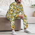 thumbnail image 7 of Hirioo Sunflowers And Butterflies for Men's Pajama Sets 2 Piece Pjs Men's Long-Sleeved Pajama Set Button Down Sleepwear,S-XXL-Medium, 7 of 7