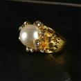 thumbnail image 4 of QQTDFG 18K Yellow Gold Filled Women Pearl Crystal Ring Rings Men Rings Lovers Gift J029-6, 4 of 4