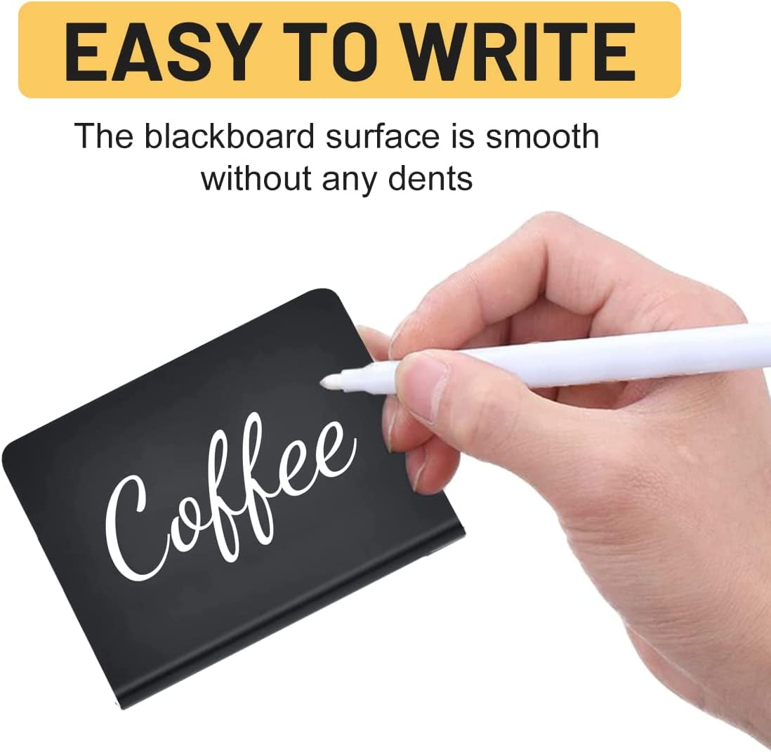 20Pcs Mini Chalkboard Signs for Food, Small LShaped Food Labels for