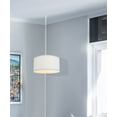 thumbnail image 3 of 2 Light Swag Plug-In Pendant 18"w White Linen with Diffuser, White Cord, 3 of 6