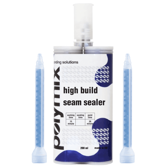 Polymix High Build Seam Sealer 200ml Cartridge & Two Application Mixing Nozzles (Beige)