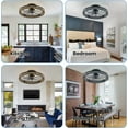 thumbnail image 3 of HOOMEDELIER 19" Flush Mount Ceiling Fan with Light - Low Profile Indoor Caged Fan with Tri-Color Dimming,7 Blades, Remote Control & Timer, 3 of 14