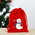 thumbnail image 3 of Christmas Gift Bag, Drawstring Flannel Bag, Red Christmas Candy Packaging Bag with Snowman Pattern, 7.87x5.91 Inch Small Christmas Gift Bag, Soft Durable Cloth Material, 3 of 7