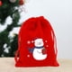 thumbnail image 4 of Bolsa de franela navideña con forma de manzana, ideal para envolver dulces y regalos navideños. Bolsa pequeña de franela con cordón, de 20 x 15 cm., 4 of 6
