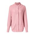 thumbnail image 4 of Vedolay Long Cardigans for Women Winter Knit Full-Zipper Sweater Slim Fit 2023 Pink,S, 4 of 4