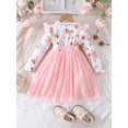 thumbnail image 6 of Lanbubble Girls Floral Tutu Dress Long Sleeve Tulle Princess Party Dress 6-7 Years, 6 of 7