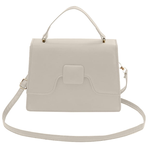 Bolso de mano elegante y sencillo, estilo retro, bandolera de un solo hombro, de piel sintética, con solapa, pequeño bolso cuadrado