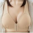 thumbnail image 2 of Plus Size Push Up Bra Front Closure Solid Color Brassiere Bra 36-46 Wireless Underwear for Women, 2 of 2