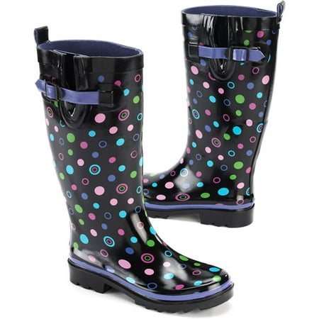 Women's Bubble Dot Rain Boots - Walmart.com