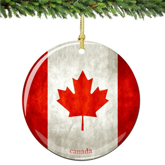 Canada Flag Porcelain Christmas Ornament