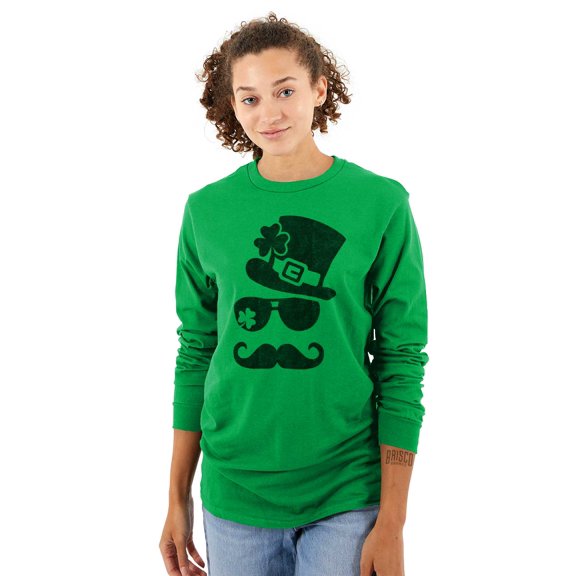 St Patricks Day Irish Leprechaun Long Sleeve TShirt Men Women Brisco Brands S