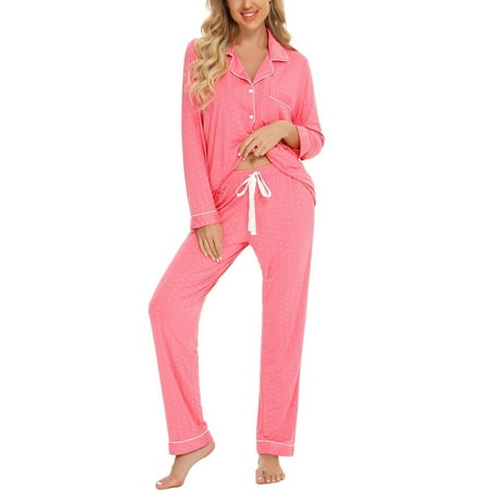 

Clearance Pajamas! MIARHB Women s Two Piece Casual Pink S