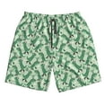 thumbnail image 3 of Uemuo Dinosaurs on Roller Skater Pattern Men's Swim Trunks Hawaiian Beach Bathing Suit Swimsuits Beach Quick-Dry Shorts with Pockets-3X-Large, 3 of 9