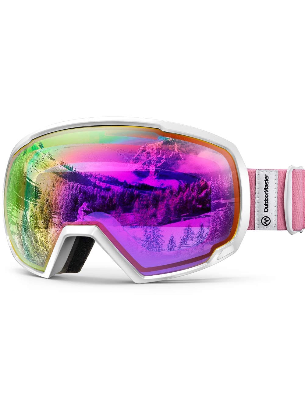 Over Glasses Ski/Snowboard Goggles for Men Women & Youth 100% UV Protection OutdoorMaster OTG Ski Goggles 