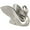 Silver Linear Swan Animals Asymmetrical 11" x 7" x 8", variant on 11" x 8" Silver Ceramic Swan Sculpture with Textured Grooves, by DecMode