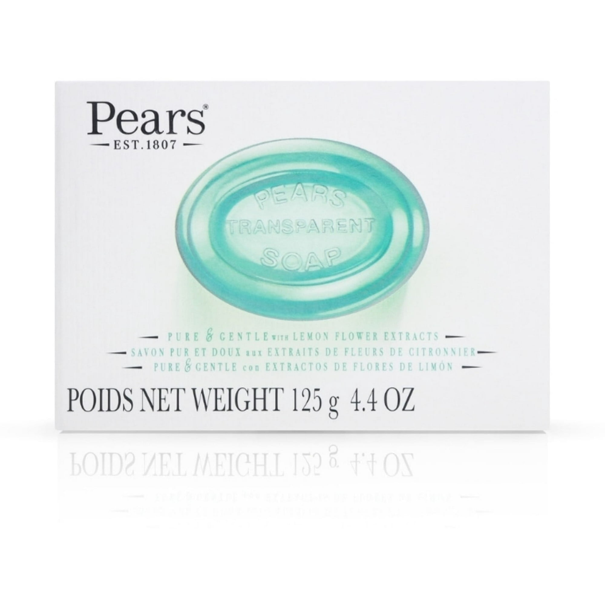 Pears with Glycerin and Lemon Flower Extracts, Bar Soap, Green, 4.4 oz