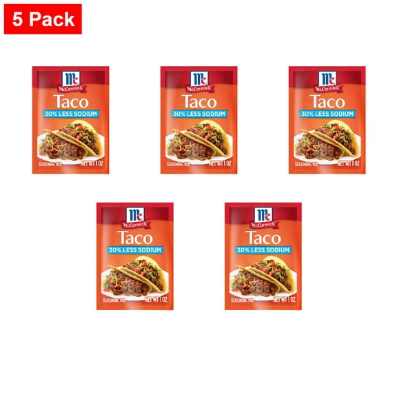 McCormick 30% Less Sodium Taco Seasoning Mix 1 oz - 5 Pack