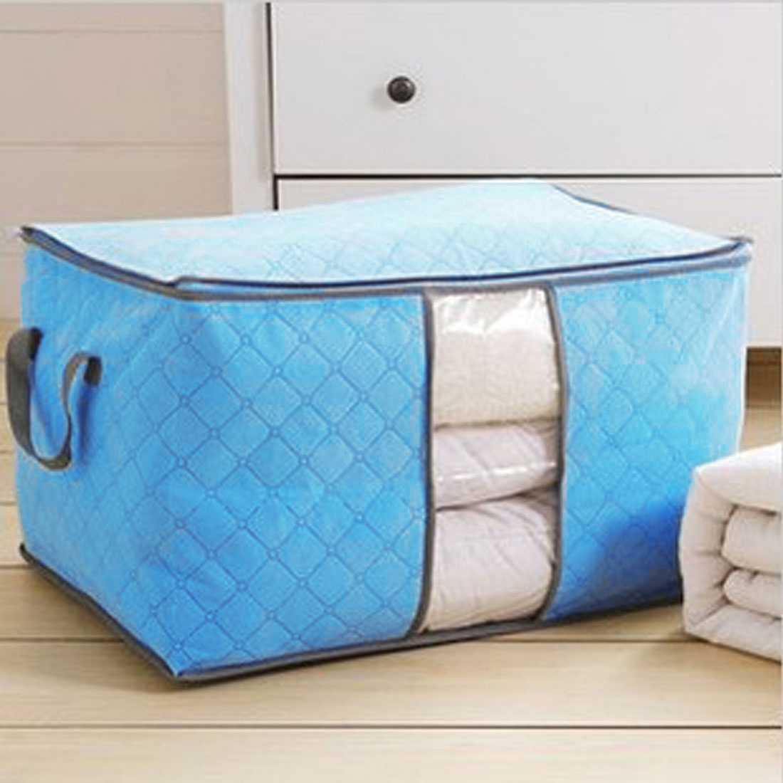 Home Foldable Zippered Dustproof Quilt Clothes Storage Bag Container