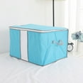 thumbnail image 4 of Unique Bargains Home Foldable Zippered Dustproof Quilt Clothes Storage Bag Container Blue, 4 of 7