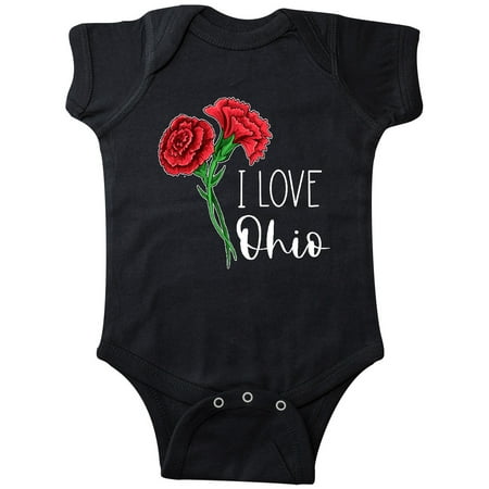 

Inktastic I Love Ohio with Red Carnations Gift Baby Boy or Baby Girl Bodysuit
