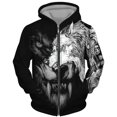 thumbnail image 4 of Sudadera con capucha y cremallera con estampado 3D de lobo y animal genial para hombre y mujer, moda urbana, jersey de gran tamaño para niños, talla europea Y2K, 4 of 5