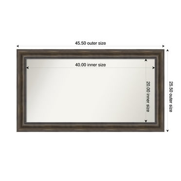 Amanti Art Custom Wall and Bathroom Mirror (25.5 x 45.5 in.), Rustic Pine Brown Frame