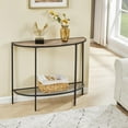 thumbnail image 2 of Console Table 2 Tier Narrow Entryway Table with Storage Shelves Half Moon Sofa Couch Table Industrial Small Entry Way Tables for Living Bedroom Hallway Office Easy Assembly, Gray Black, 2 of 17