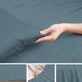 thumbnail image 6 of Purity Home 4-Piece 100% Cotton Sateen Bedsheet Set, Full Teal – 400 Thread Count, Wrinkle-Resistant, Soft & Breathable, Deep Pocket, 6 of 14